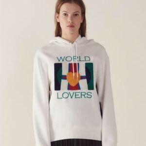 SANDRO World Lovers Sweatshirt in White
